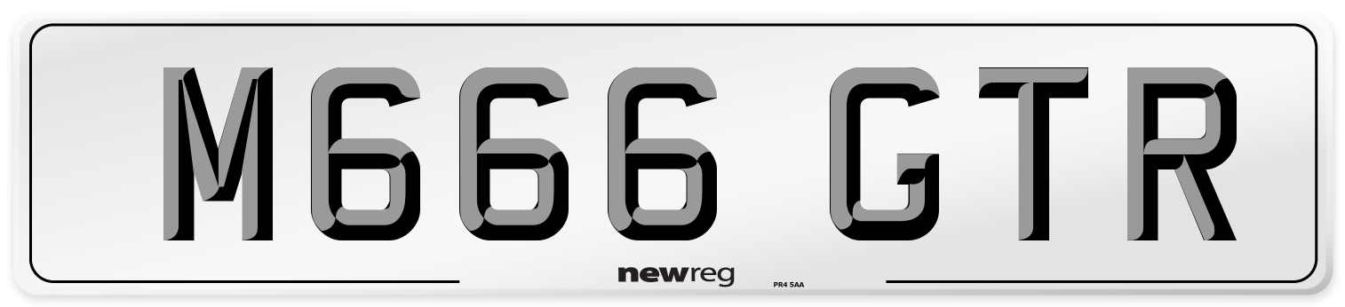 M666 GTR Number Plate from New Reg